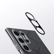 Load image into Gallery viewer, Luxury Plain Leather + Camera Lens Protector Case - Galaxy S25 Series