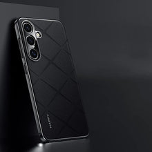 Load image into Gallery viewer, Luxury Plain Leather + Camera Lens Protector Case - Galaxy S25 Series