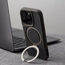 Load image into Gallery viewer, Carbon Fiber Kickstand Cover- iPhone Series