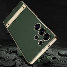 Load image into Gallery viewer, Triumph Electroplating Leather Golden Stand Case - Galaxy S25 Ultra