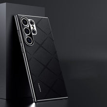 Load image into Gallery viewer, Luxury Plain Leather + Camera Lens Protector Case - Galaxy S25 Series