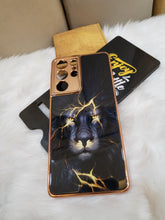 Load image into Gallery viewer, Galaxy S21 Ultra Glass Lion Pattern luxurious Designer back Case