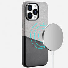 Load image into Gallery viewer, Leather MagSafe Dual Tone Card Holder Case for iPhone Series