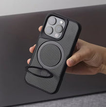 Load image into Gallery viewer, Carbon Fiber Kickstand Cover- iPhone Series
