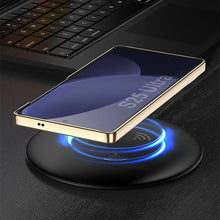 Load image into Gallery viewer, Triumph Electroplating Leather Golden Stand Case - Galaxy S25 Ultra