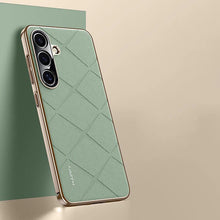 Load image into Gallery viewer, Luxury Plain Leather + Camera Lens Protector Case - Galaxy S25 Series