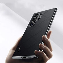 Load image into Gallery viewer, Luxury Plain Leather + Camera Lens Protector Case - Galaxy S25 Series