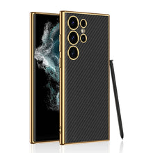 Load image into Gallery viewer, Luxury Leather Golden Camera Case For Galaxy S24 Ultra