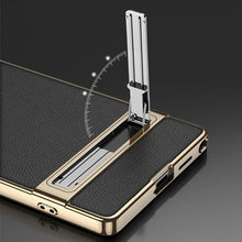 Load image into Gallery viewer, Triumph Electroplating Leather Golden Stand Case - Galaxy S25 Ultra