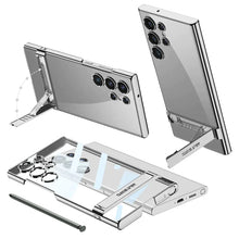 Load image into Gallery viewer, Ultra Clear Hybrid Transparent Side Stand Case For Galaxy S23 Ultra