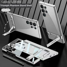 Load image into Gallery viewer, Ultra Clear Hybrid Transparent Side Stand Case For Galaxy S23 Ultra