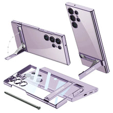 Load image into Gallery viewer, Ultra Clear Hybrid Transparent Side Stand Case For Galaxy S23 Ultra