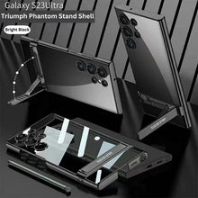 Load image into Gallery viewer, Ultra Clear Hybrid Transparent Side Stand Case For Galaxy S23 Ultra