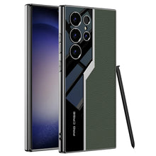 Load image into Gallery viewer, Classic Plain Leather Electroplated Case for Galaxy S24 Ultra