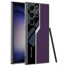Load image into Gallery viewer, Classic Plain Leather Electroplated Case for Galaxy S24 Ultra