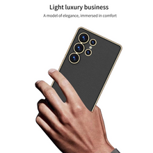 Load image into Gallery viewer, Luxury Leather Golden Boarder Case For Galaxy S25 Ultra