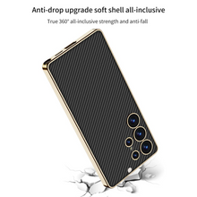 Load image into Gallery viewer, Luxury Leather Golden Boarder Case For Galaxy S25 Ultra