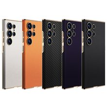 Load image into Gallery viewer, Golden Plating Leather Phone Case- Samsung
