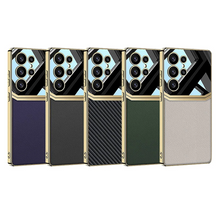 Load image into Gallery viewer, Royal Gold Plated Leather Carbon Fiber Case- Samsung