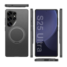 Load image into Gallery viewer, Galaxy S25 Ultra Matte Leather Grip MagSafe Kickstand Case