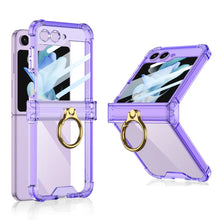 Load image into Gallery viewer, Plating Galaxy Z Flip 5 Case with Luxury Ring, Hing Part and Lens Protector