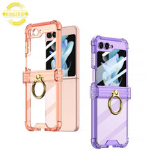 Load image into Gallery viewer, Plating Galaxy Z Flip 5 Case with Luxury Ring, Hing Part and Lens Protector