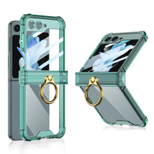Load image into Gallery viewer, Plating Galaxy Z Flip 5 Case with Luxury Ring, Hing Part and Lens Protector