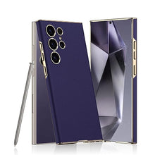 Load image into Gallery viewer, Golden Plating Leather Phone Case- Samsung
