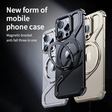 Load image into Gallery viewer, Corner Guard Titanium Magnetic Stand Case for iPhone Series