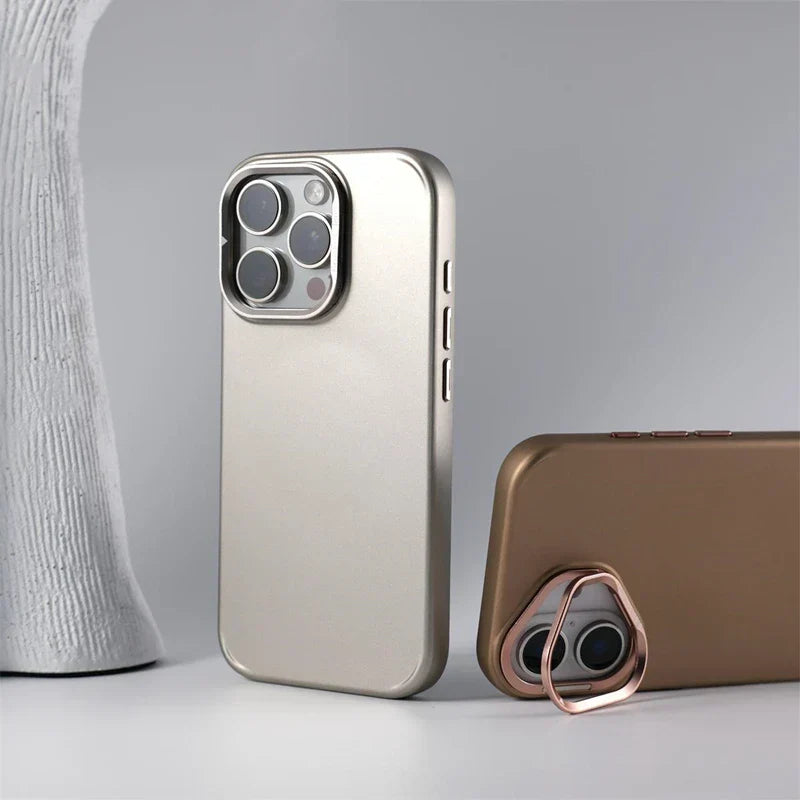 Metal Lens Protection Kickstand Case- iPhone