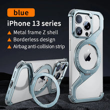 Load image into Gallery viewer, Corner Guard Titanium Magnetic Stand Case for iPhone Series