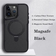 Load image into Gallery viewer, Carbon Fiber Kickstand Cover- iPhone Series