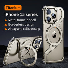 Load image into Gallery viewer, Corner Guard Titanium Magnetic Stand Case for iPhone Series