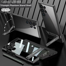 Load image into Gallery viewer, Ultra Clear Hybrid Transparent Side Stand Case For Galaxy S23 Ultra