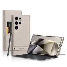 Load image into Gallery viewer, Flip Leather Side Stand Window Case For S24 Ultra