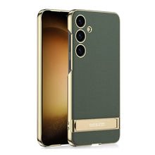 Load image into Gallery viewer, Triumph Electroplating Leather Golden Stand Case For Galaxy S25
