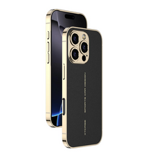 Load image into Gallery viewer, Luxury Leather Golden Camera Case - iPhone
