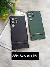 Load image into Gallery viewer, Shockproof Leather Side Stand Case For Galaxy S23 Ultra