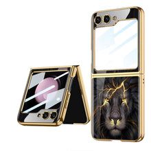 Load image into Gallery viewer, Samsung Galaxy Z Flip 5 Lion Pattern Glass Case