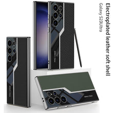 Load image into Gallery viewer, Galaxy S23 Ultra Electroplated Leather Soft Shell Pro Case