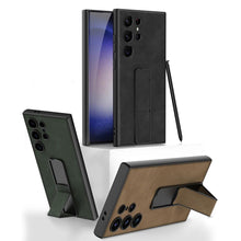 Load image into Gallery viewer, Premium Push-pull Bracket Leather Shell Case For Galaxy S23 Ultra