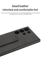 Load image into Gallery viewer, Premium Push-pull Bracket Leather Shell Case For Galaxy S23 Ultra