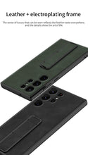 Load image into Gallery viewer, Premium Push-pull Bracket Leather Shell Case For Galaxy S23 Ultra