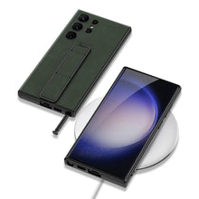 Load image into Gallery viewer, Premium Push-pull Bracket Leather Shell Case For Galaxy S23 Ultra