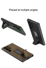 Load image into Gallery viewer, Premium Push-pull Bracket Leather Shell Case For Galaxy S23 Ultra