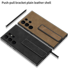 Load image into Gallery viewer, Premium Push-pull Bracket Leather Shell Case For Galaxy S23 Ultra