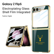 Load image into Gallery viewer, Samsung Galaxy Z Flip 5 Deer Pattern With Front Glass Case