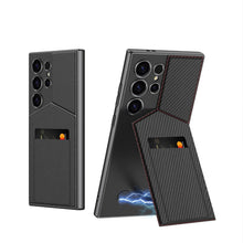 Load image into Gallery viewer, Ultra Thin Leather Card Holder and Magnetic Bracket With Kickstand Case for Galaxy S24 Ultra