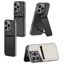 Load image into Gallery viewer, Ultra Thin Leather Card Holder and Magnetic Bracket With Kickstand Case- iPhone