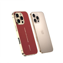 Load image into Gallery viewer, Luxury Leather Golden Camera Case - iPhone